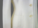 Kiton Women's Cream Herringbone Linen Coat IT 42/US 8 Stained