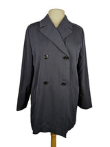 Kiton Women's Soft Navy Blue Wool Double Breasted Jacket/Coat IT 42/US 8/10