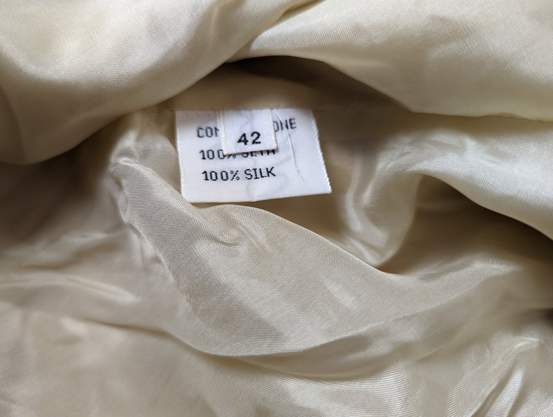 Kiton Women's Tan Silk Buttonless Jacket/Coat IT 42/US 8/10