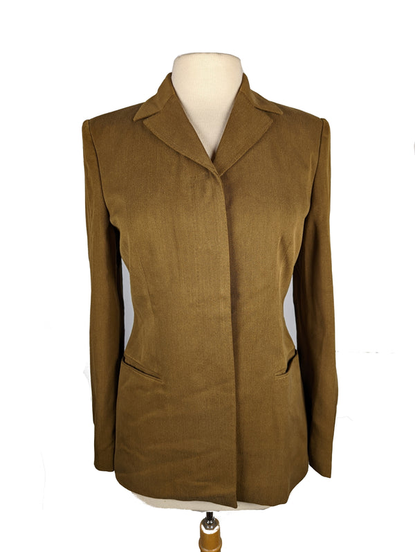 Kiton Women's Golden Tan Heavy Silk Jacket/Coat IT 42/US 8