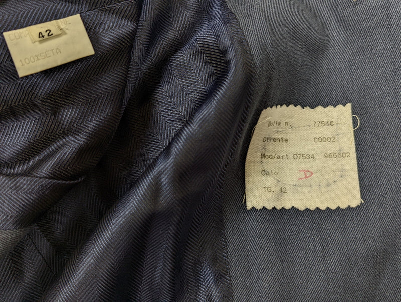 Kiton Women's Washed Blue Heavy Silk Jacket/Coat IT 40/US 6