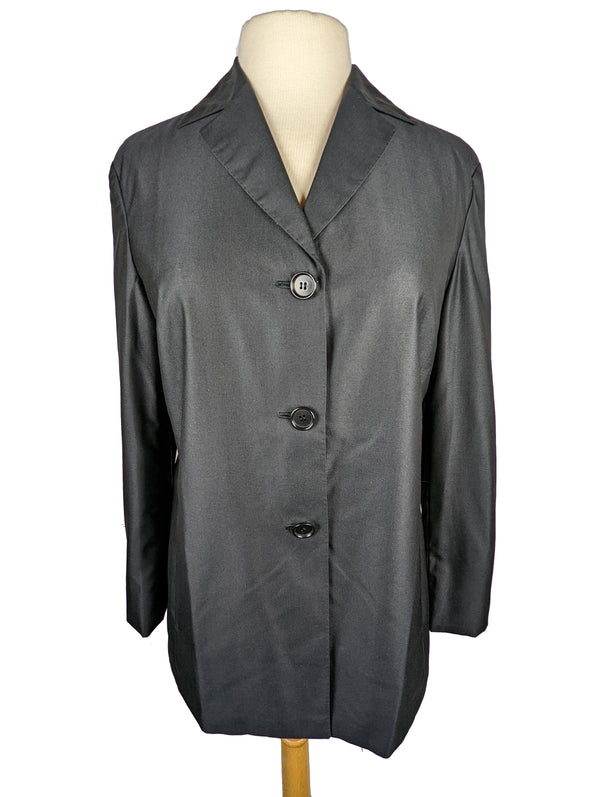 Kiton Women's Black Spring Wool/Silk Spring Coat IT 42/US 8/10