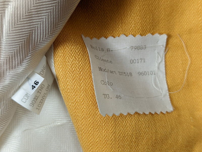 Kiton Women's Peach Herringbone Linen Jacket/Coat IT 46/US 12