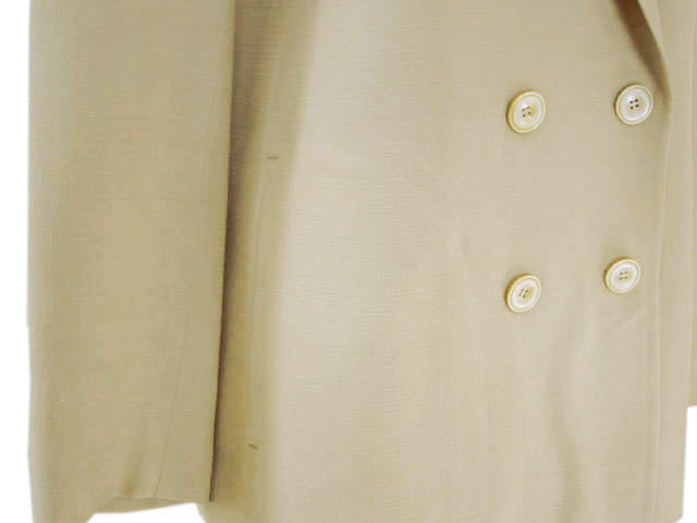 Kiton Women's Sand Double Breasted Silk Blazer IT 42/US 8/10