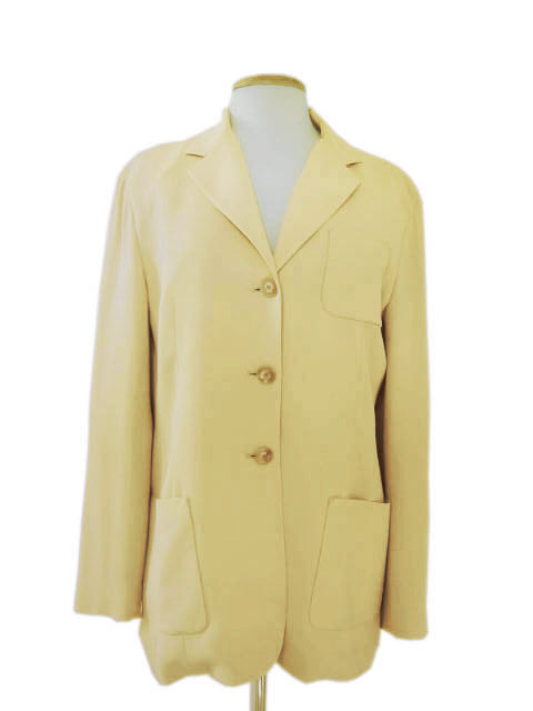 Kiton Women's Beige Silk Blazer IT 44/US 10/12 IR