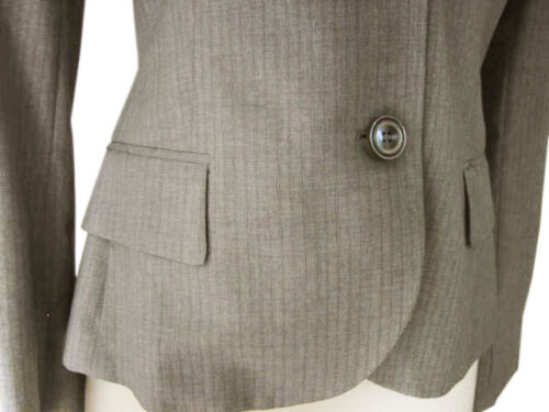 Kiton Women's Light Grey Striped Super 150's Blazer IT 42/US 8/10
