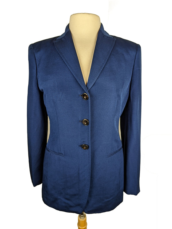 Kiton Women's Rich Blue Silk Blazer IT 42/US 8 DMG