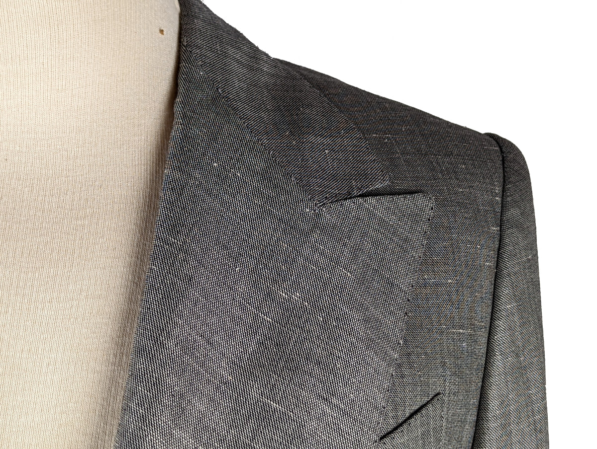 Kiton Women's Grey Melange Double Breasted Wool/Silk Blazer IT 42