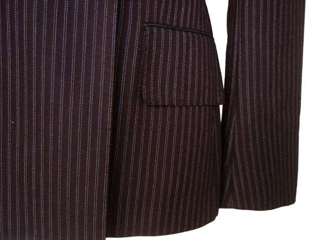 Kiton Women's Brown Striped Double Breasted Wool Blazer IT 42/US 8/10