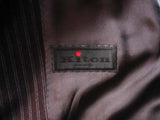Kiton Women's Brown Striped Double Breasted Wool Blazer IT 42/US 8/10