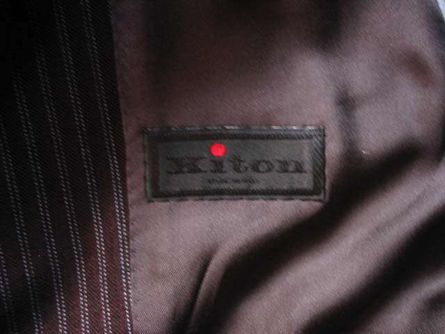 Kiton Women's Brown Striped Double Breasted Wool Blazer IT 42/US 8/10