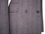 Kiton Women's Oatmeal Brown Herringbone Double Breasted Wool Blazer IT 42/US 8/10