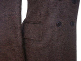 Kiton Women's Charcoal/Gold check Double Breasted Wool Blazer IT 42/US 8/10
