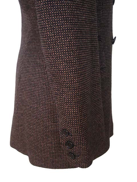 Kiton Women's Charcoal/Gold check Double Breasted Wool Blazer IT 42/US 8/10