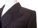 Kiton Women's Charcoal Striped Double Breasted Wool Blazer IT 42/US 8/10