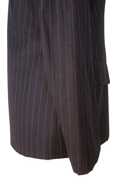 Kiton Women's Charcoal Striped Double Breasted Wool Blazer IT 42/US 8/10