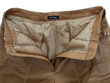 Kiton Women's Trousers Tan Fringed Leather IT 40