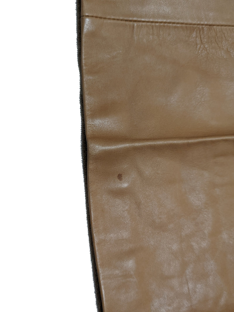 Kiton Women's Trousers Tan Fringed Leather IT 40