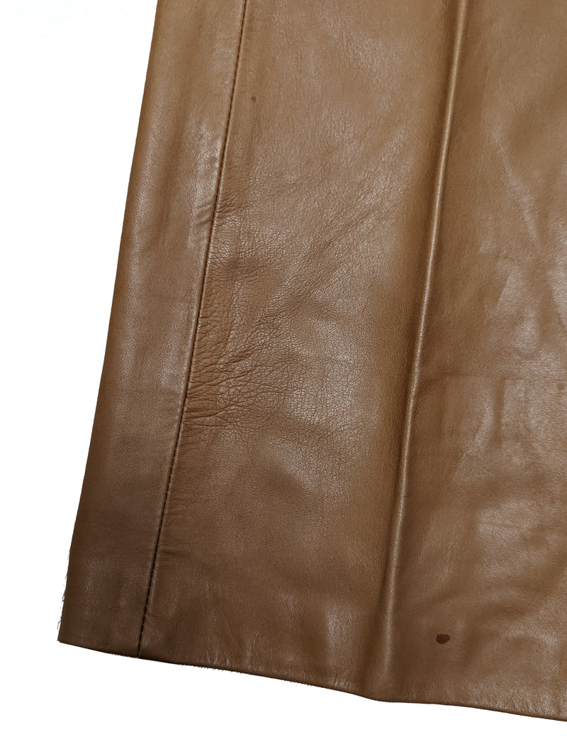 Kiton Women's Trousers Tan Fringed Leather IT 40