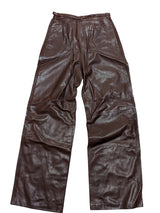 Kiton Women's Trousers Dark Brown Fringed Leather IT 42
