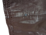 Kiton Women's Trousers Dark Brown Fringed Leather IT 42
