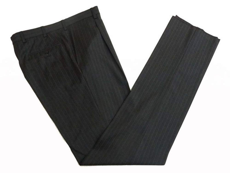 Lanvin Suit: 40L, Dark gray with purple stripe, 3-button, pure wool - slightly irregular