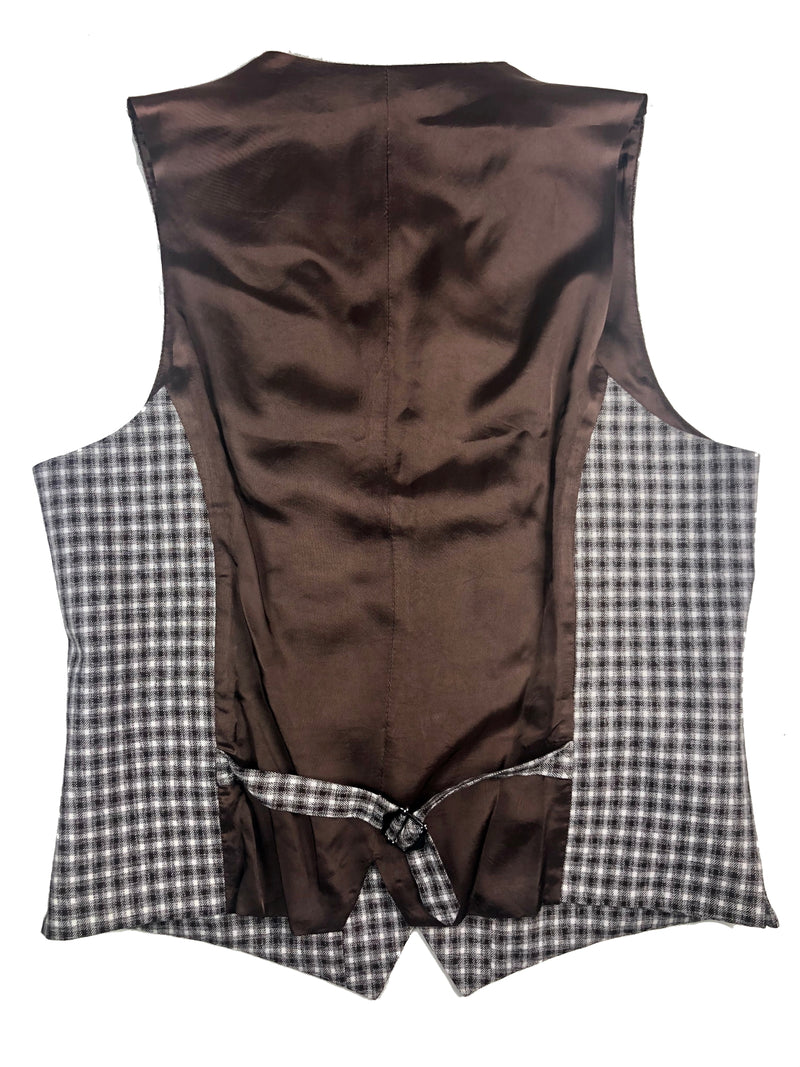 LBM 1911 Vest Medium/50, Black/White check Cotton/Linen