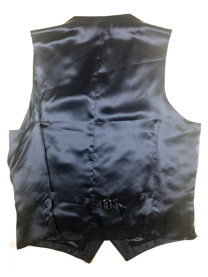 Luigi Bianchi Vest Large/52, Solid navy blue Silk blend