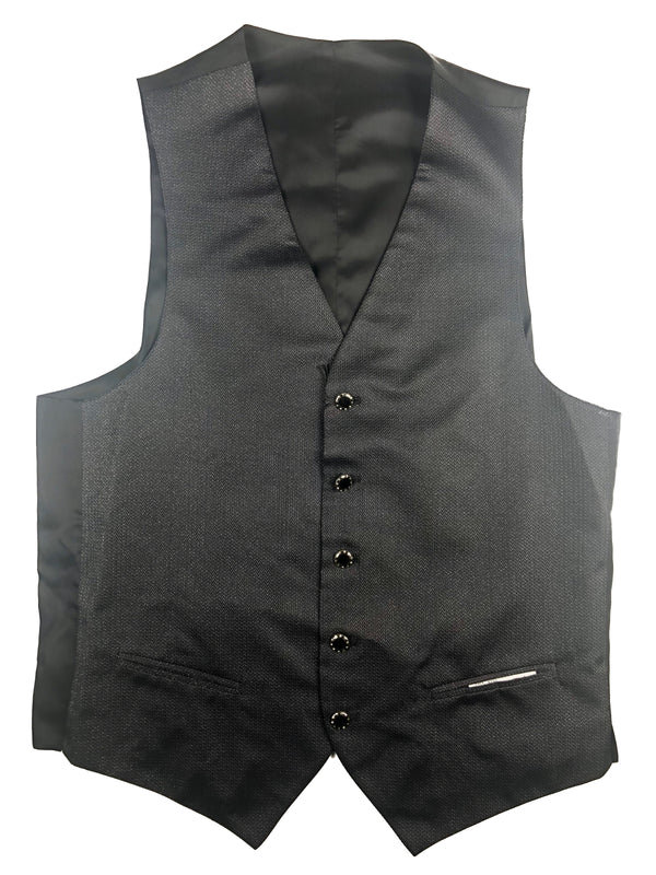 Luigi Bianchi Vest Medium/50, Black weave Silk blend