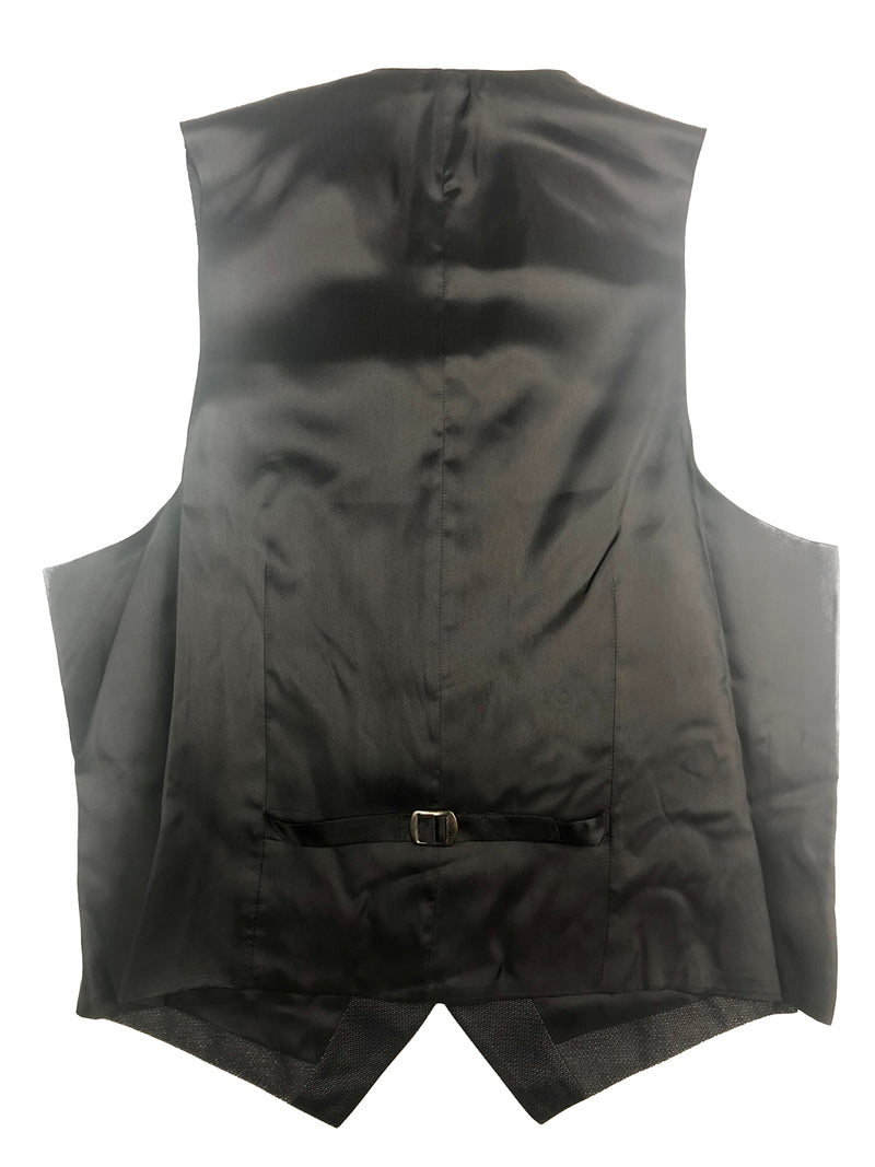 Luigi Bianchi Vest Medium/50, Black weave Silk blend