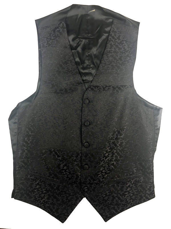 Luigi Bianchi Vest Medium/50, Black jacquard Viscose/Wool blend