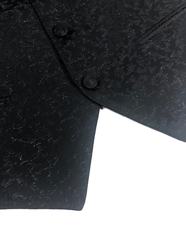 Luigi Bianchi Vest Medium/50, Black jacquard Viscose/Wool blend