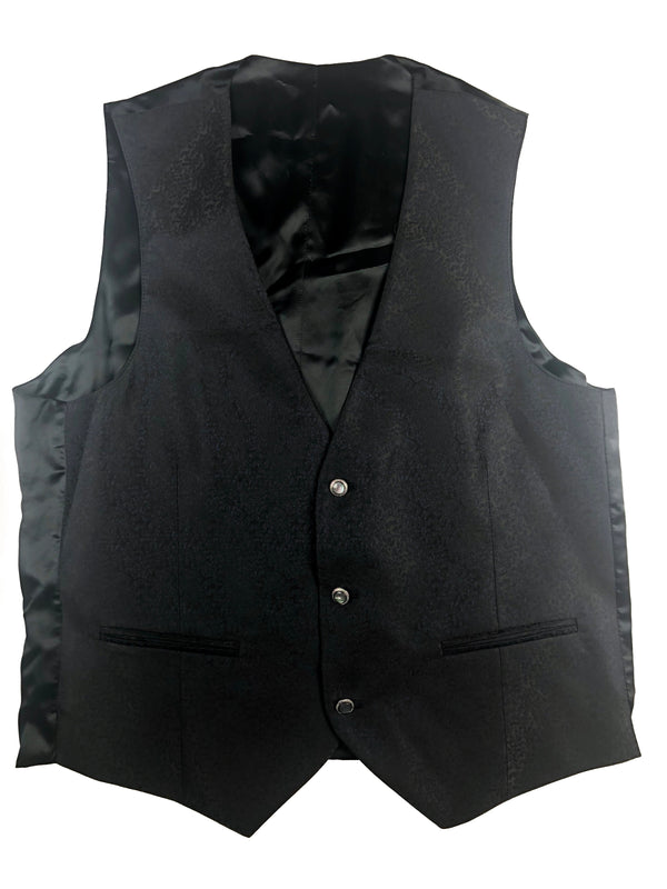 Luigi Bianchi Vest Medium/50, Black small jacquard Viscose/Wool blend