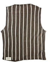 LBM 1911 Vest Medium/50, Taupe brown with white stripes Cotton/Linen