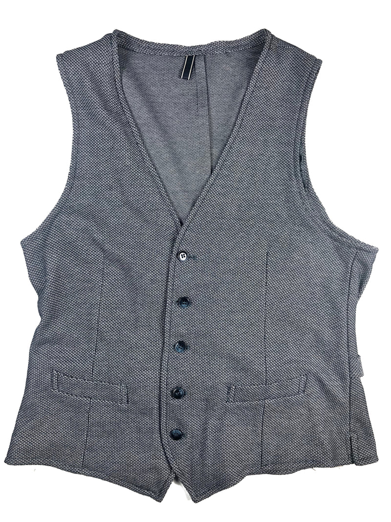 LBM 1911 Vest Small/48, Navy/White jersey weave Cotton