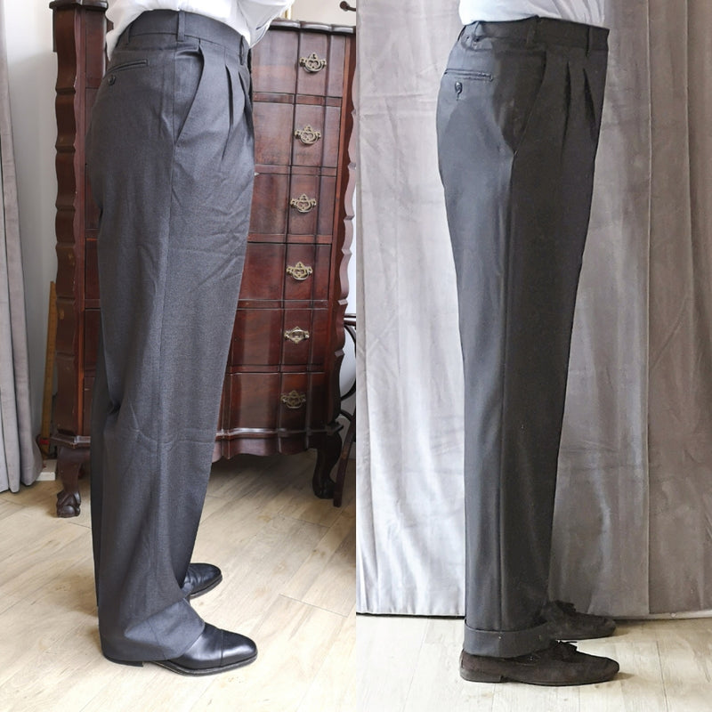 Luigi Bianchi Trousers 36, Deep sky blue Flat front Relaxed fit Linen Ormezzano