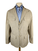 LBM 1911 Field Jacket Medium/Large, Beige Button front Cotton