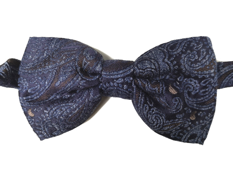 LBM 1911 Bow Tie, Dark navy paisley print Silk