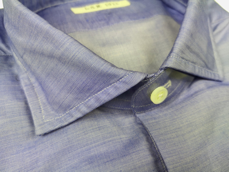 LBM 1911 Shirt 15.75, Blue melange Spread collar Cotton