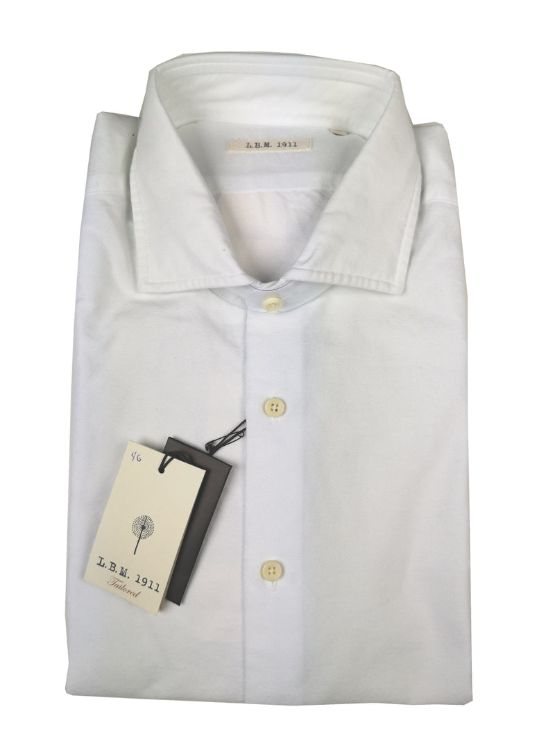 LBM 1911 Shirt 15.75, White oxford cloth Spread collar Cotton