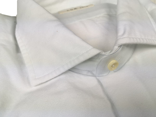 LBM 1911 Shirt 15.75, White oxford cloth Spread collar Cotton