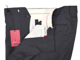 Luigi Bianchi  Trousers 36, Charcoal grey microcheck Pleated front Relaxed fit Wool
