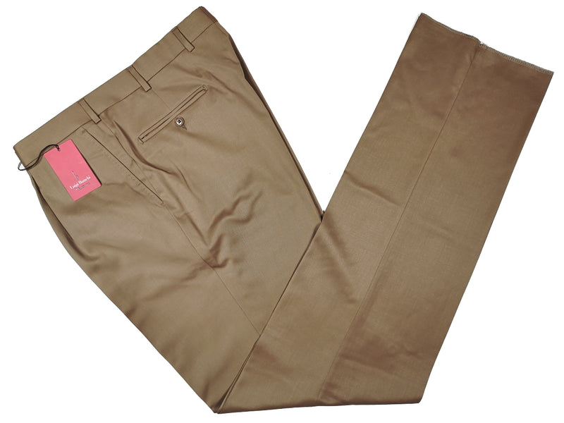 Luigi Bianchi  Trousers 38, Dark khaki Pleated front Relaxed fit Wool