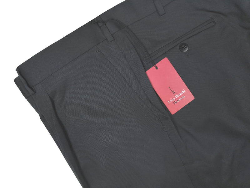 Luigi Bianchi  Trousers 38, Gunmetal grey Pleated front Relaxed fit Wool