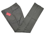 Luigi Bianchi  Trousers 36, MId grey sharkskin Flat front Relaxed fit Wool
