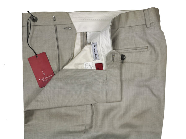 Luigi Bianchi  Trousers 36, Dove grey Flat front Relaxed fit Wool