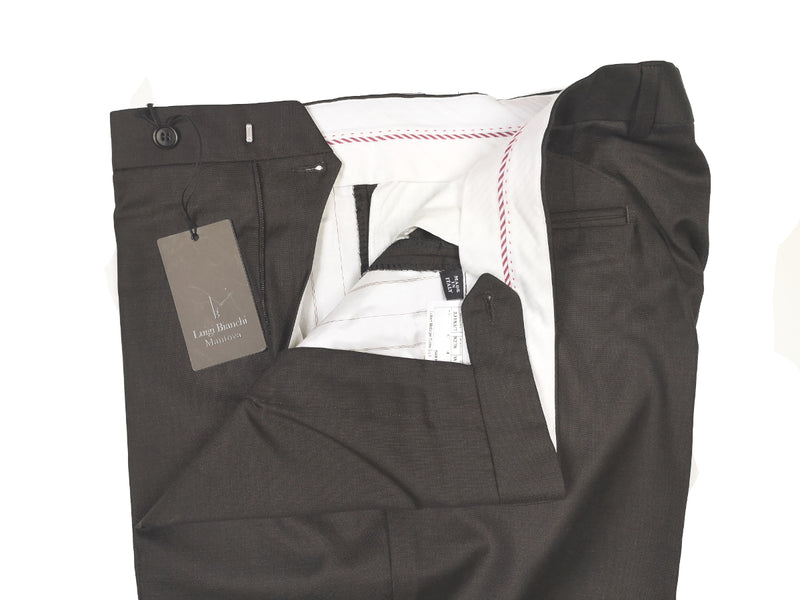 Luigi Bianchi  Trousers 36, Dark brown Flat front Tailored fit Wool