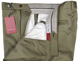 Luigi Bianchi  Trousers 38, Light olive green Flat front Relaxed fit Wool