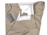 Luigi Bianchi Trousers 38, Light tan Flat front Tailored fit Wool