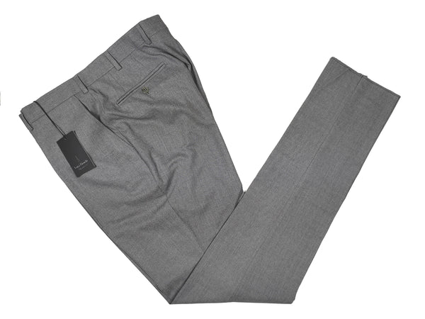 Luigi Bianchi  Trousers 37/38, Light grey Flat front Slim fit Wool